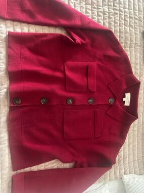 Sezane Red Betty Cardigan
